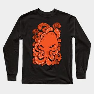 Octopus Squid Kraken Cthulhu Sea Creature - Orange Long Sleeve T-Shirt